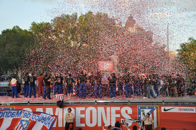 Celebración del Atletico de Madrid campeón de la Europa League 2012